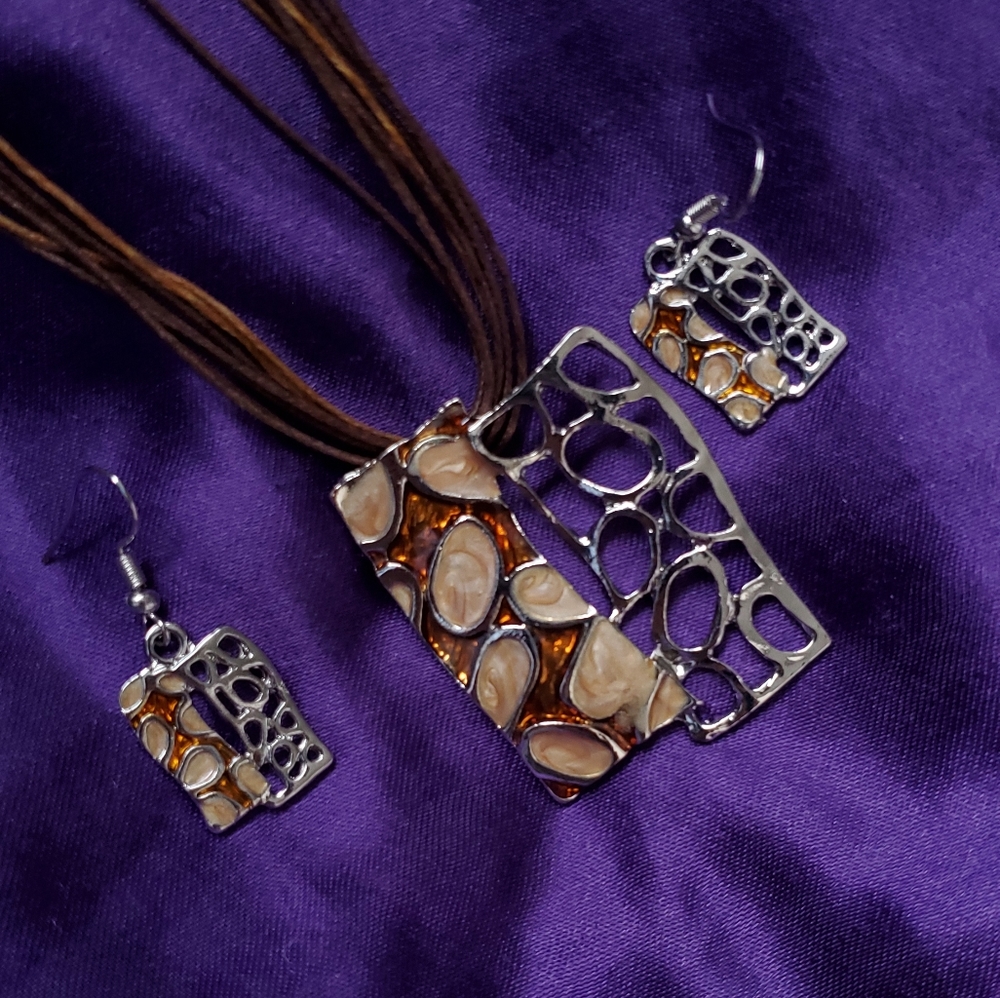 Abstract Necklace and Earring Set